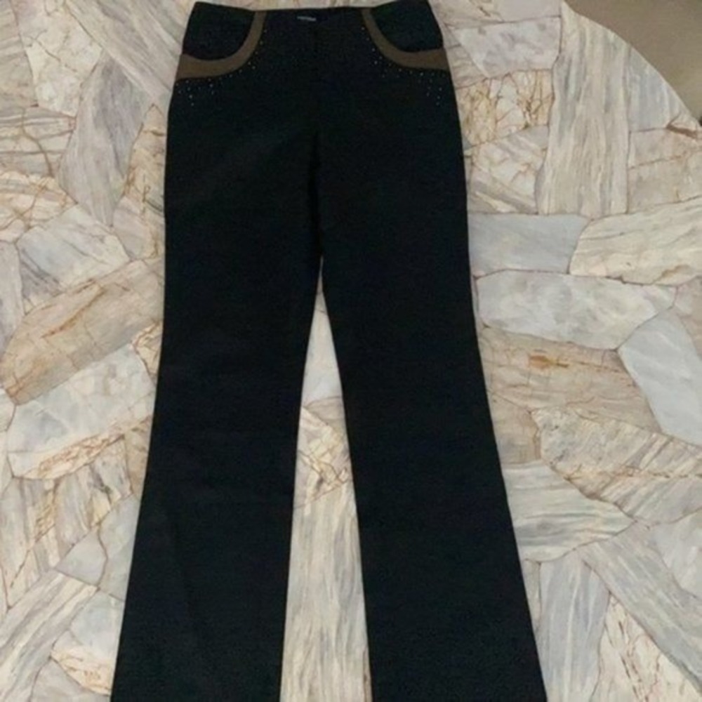 EXPRESS Mid Rise Dress Pants Black 1/2 - Picture 5 of 11